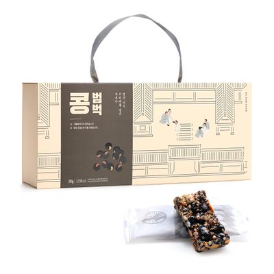 Soybean Bumbuck I Black soybean snack bar I Roasted grains and nuts I Bellflower&amp;ginger rice syrup I Energy Bars I Healthy Snacks I 0.35 Ounce, 24 Counts