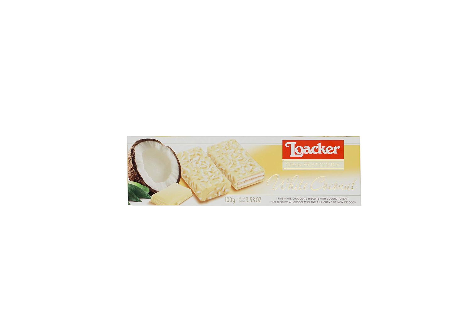 Loacker Cookie, White Coconut, 3.53 Ounce