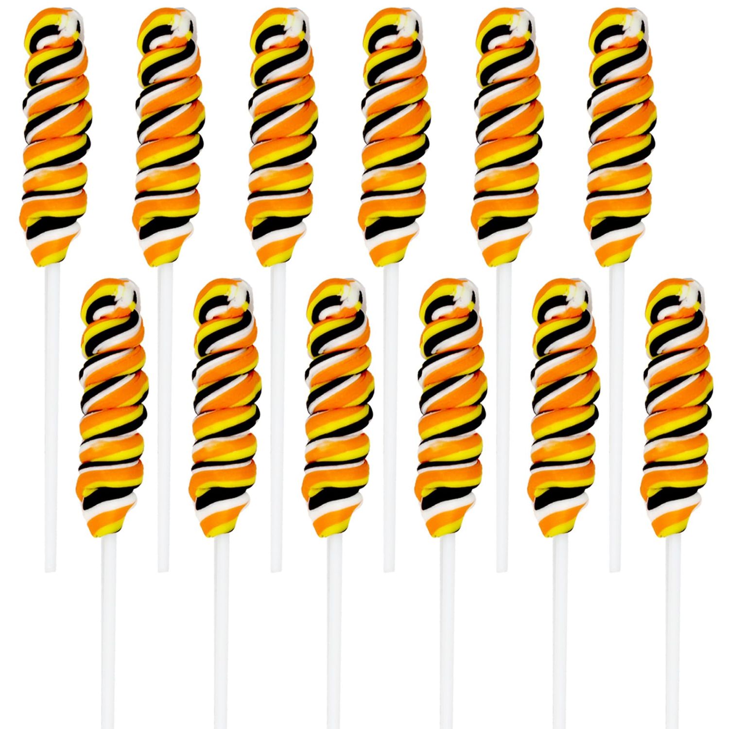 Halloween Twisty Lollipops 12 Individually Wrapped Halloween Candy Suckers - Halloween Party Favors - Halloween Trick or Treat Candy - Halloween Themed Candy for Goodie Bag Fillers - Halloween Colors