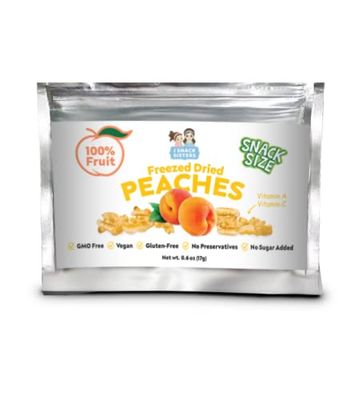 Snack Size Delicious Peaches - All Natural 100% Freeze Dried Peaches: No Added Sugar or Preservatives, Paleo, Gluten-Free. Healthy Snack for Children &amp; Adults (0.6 Oz)
