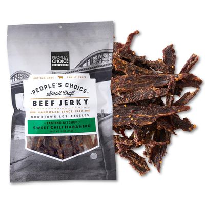 People&#39;s Choice Beef Jerky - Tasting Kitchen Small Batch - Sweet Chili Habanero - Camping Food, Backpacking Snacks, Road Trip Snacks - High Protein Low Sodium Healthy Snacks - 1 Pound, 16 oz - 1 Bag