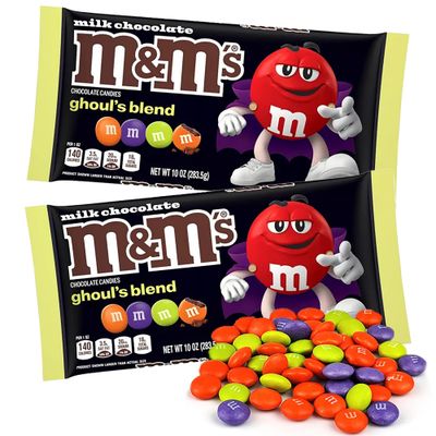 M&amp;MsMilk Chocolate Ghoul&#39;s Mix Halloween Candy 10oz Bag 2 Pack - Sweet Milk Chocolate Halloween Candy For Trick-or-Treats, Party Favors, and Snacks