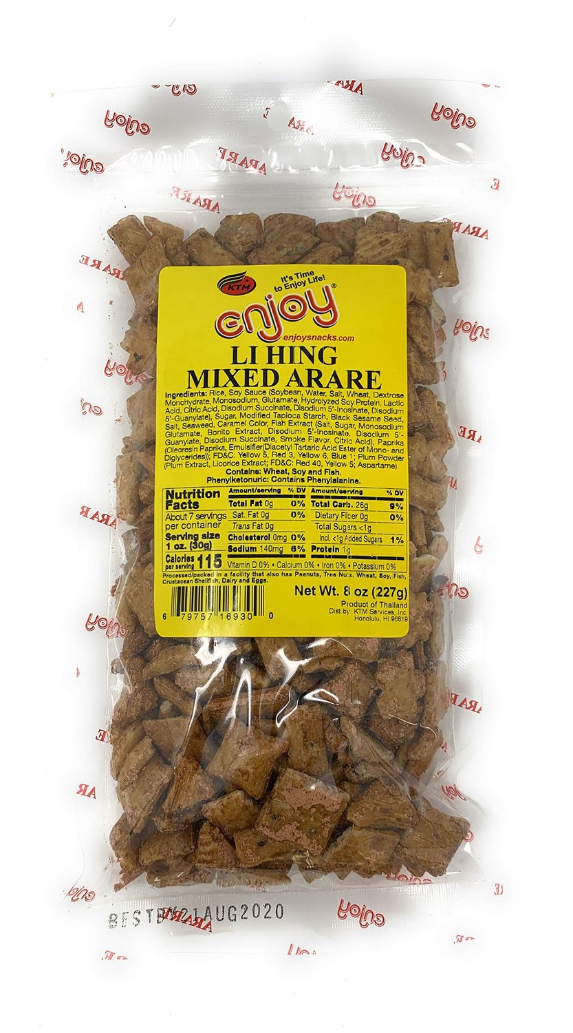 Enjoy Hawaii Snacks Li Hing Mixed Arare Rice Crackers 8 oz