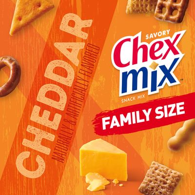 Chex Mix Cheddar Savory Snack Mix, Family Size, 13.5 oz