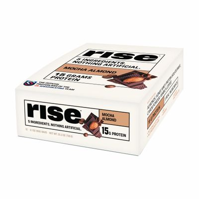 Rise Whey Protein Bars - Mocha Almond | Breakfast Bar &amp; Protein Snack 15g Protein 4g Fiber Just 5 Whole Food Ingredients Gluten-Free Soy Free
