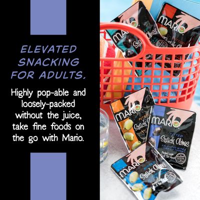 Mario Camacho Foods Pitted Snack Olives - Kalamata Olives with a Hint of Thyme - 1.05 Oz Pouches (Pack of 12)