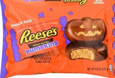 REES&#39;S Milk Chocolate Peanut Butter Snack Size Candy, Halloween Bag (Pumpkins)