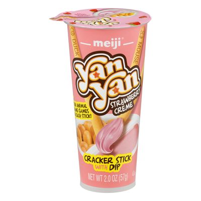 Meiji Yan Yan Strawberry Creme Cracker Stick with Dip, 2 oz