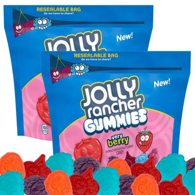 JollyRancher Gummies Very Berry, 13oz Bags (Pack of 2), Gummy Candy, Fruit Flavored, Resealable Bag, The Hampton Candy Company