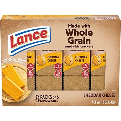 Lance Sandwich Crackers, Whole Grain Cheddar Cheese, 8 Ct Box