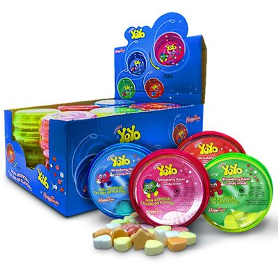Happiness USA 12 Pieces Candy Filled YoYo - Strawberry Flavor - Kosher - Non Artificial Colors or Flavors - Novelty Candy and Toy All in One