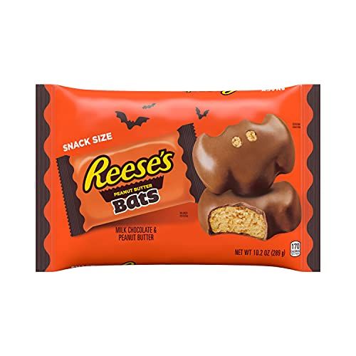 REESE&#39;S Milk Chocolate Peanut Butter Snack Size Bats Candy, Halloween, 10.2 oz Bag