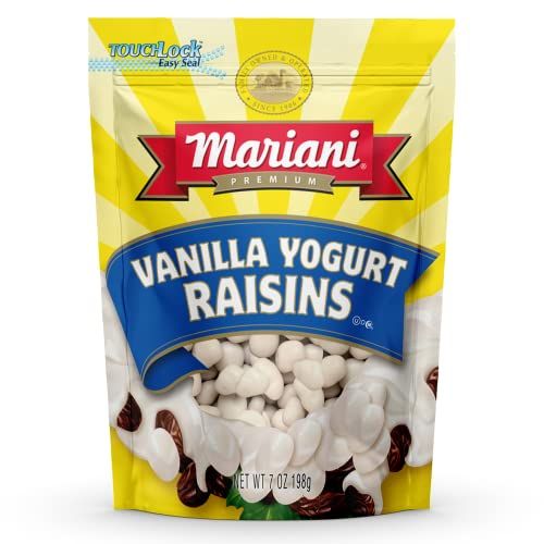 Mariani | Vanilla Yogurt Raisins | Healthy Snacks for Kids &amp; Adults | Gluten Free Snacks | 7 Ounces (Pack of 1) - Resealable Bag