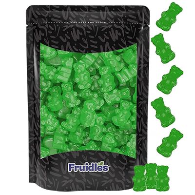 Fruidles Green Apple Gummi Bears Candy, Fruit Flavors Gummies, Allergy Friendly, Non-GMO, No Artificial Sweeteners (8oz Bag)