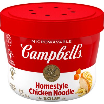 Campbell&#39;s Homestyle Chicken Noodle Soup, 15.4 Oz Microwavable Bowl