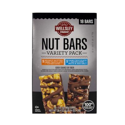 Wellsley Farms Nut Bars Variety Pack 18 1.41 Oz Net Wt 25.4 Oz