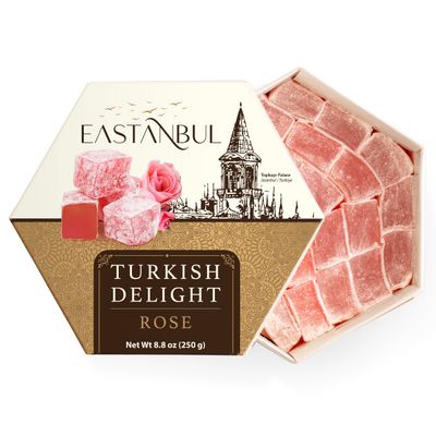 Eastanbul Turkish Delight Candy 8.8oz, Rose Turkish Delights Candy, Vegan Turkish Delight Rose, Lokum Turkish Delight, Narnia-style Rose Flavored Turkish Delight Candy, Mother&#39;s Day Gift