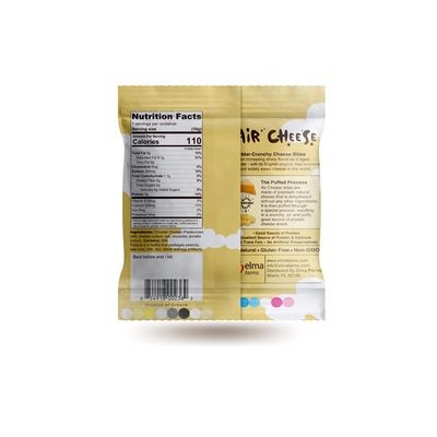 AIR CHEESE Low Carb Keto Friendly Protein Puffs | 7g Protein Per Serving | Crisp, High Protein, Gluten Free Snack Pack | Real Cheese, No Artificial Flavors (Cheddar, 12 Small Bags)