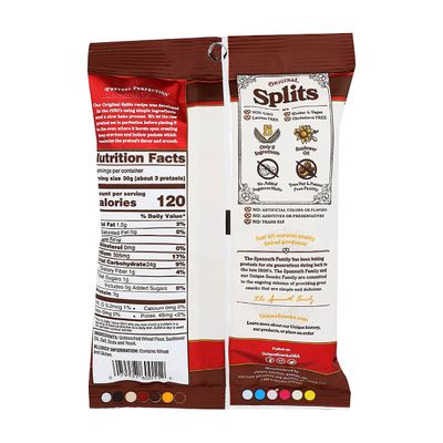 Unique Snacks Original Splits Pretzels, Delicious Homestyle-Baked Snack Bag, OU Kosher, and Non-GMO Food, No Artificial Flavor, 2.12 Oz. Bag, Pack of 12