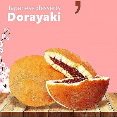 Dorayaki, Pancake with Red Bean Paste, 5 Cakes, Japanese Sweets Wagashi, Traditional Asian Dessert Snacks, Suitable for Afternoon Tea Daily Snack, 8.8 Ounce (Pack of 1)