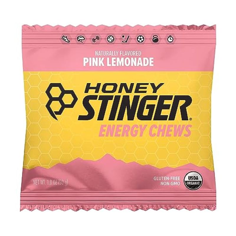 HONEY STINGER Organic Pink Lemonade Chews, 1.8 Ounce (Pack of 1)