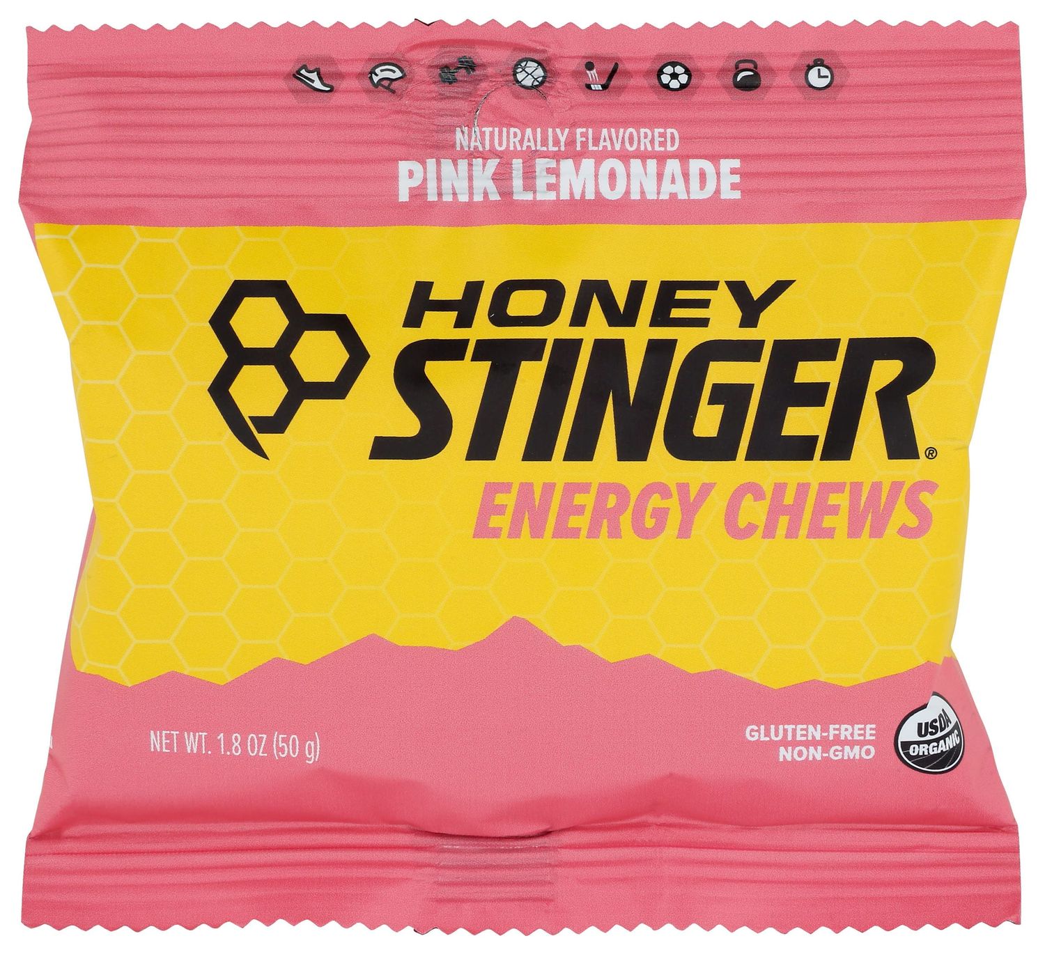 HONEY STINGER Organic Pink Lemonade Chews, 1.8 Ounce (Pack of 1)