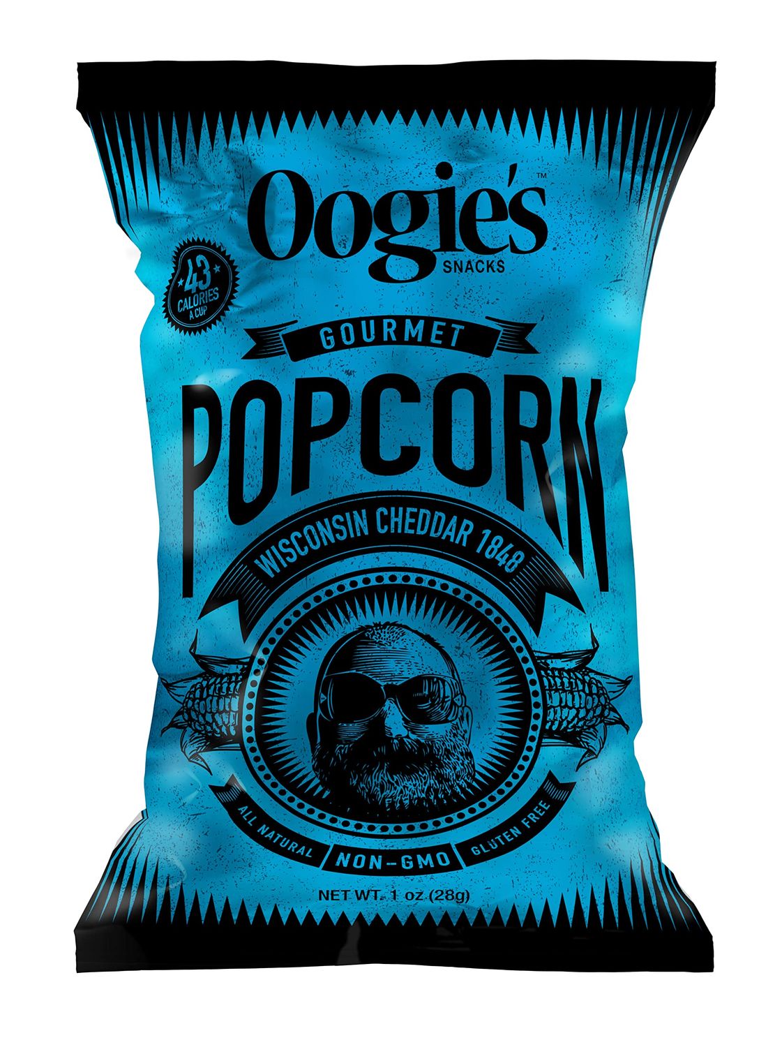 Oogie&#39;s Gourmet Popcorn | 20 Pack | Wisconsin Cheddar 1848 Flavor | Gluten Free Popcorn Snacks | 1oz Individual Bags