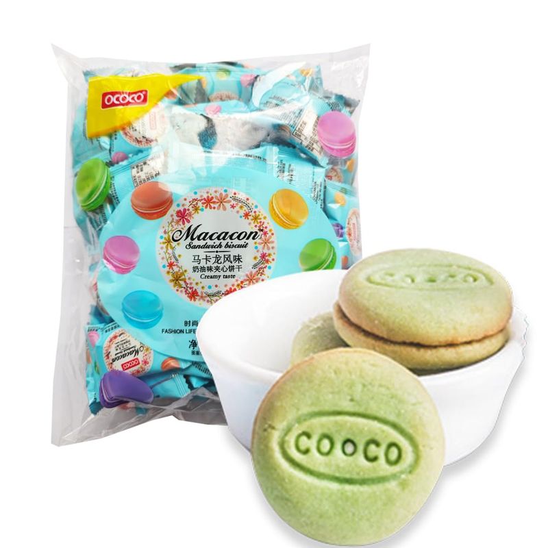 SIJIYUNLI-Cream flavor Macaron Sandwich cookie 376g13.26oz Loose package of strawberry biscuitsSuitable for parties, gatherings, and other occasions where everyone sharesIncludes 60 small bags.