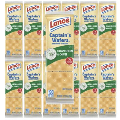Lance Captain&#39;s Wafers, Cream Cheese and Chives (20 pk.), Indulge in Lance Captain&#39;s Wafers, Cheese Crackers, Snack Crackers, Snack Packs, Cheese Crackers &amp; Perfect Snack Packs for Quick Bites