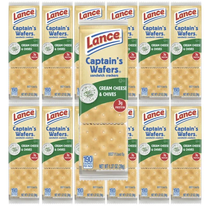 Lance Captain's Wafers, Cream Cheese and Chives (20 pk.), Indulge in Lance Captain's Wafers, Cheese Crackers, Snack Crackers, Snack Packs, Cheese Crackers &amp; Perfect Snack Packs for Quick Bites