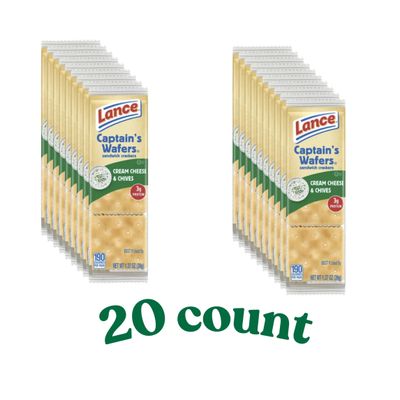 Lance Captain's Wafers, Cream Cheese and Chives (20 pk.), Indulge in Lance Captain's Wafers, Cheese Crackers, Snack Crackers, Snack Packs, Cheese Crackers & Perfect Snack Packs for Quick Bites