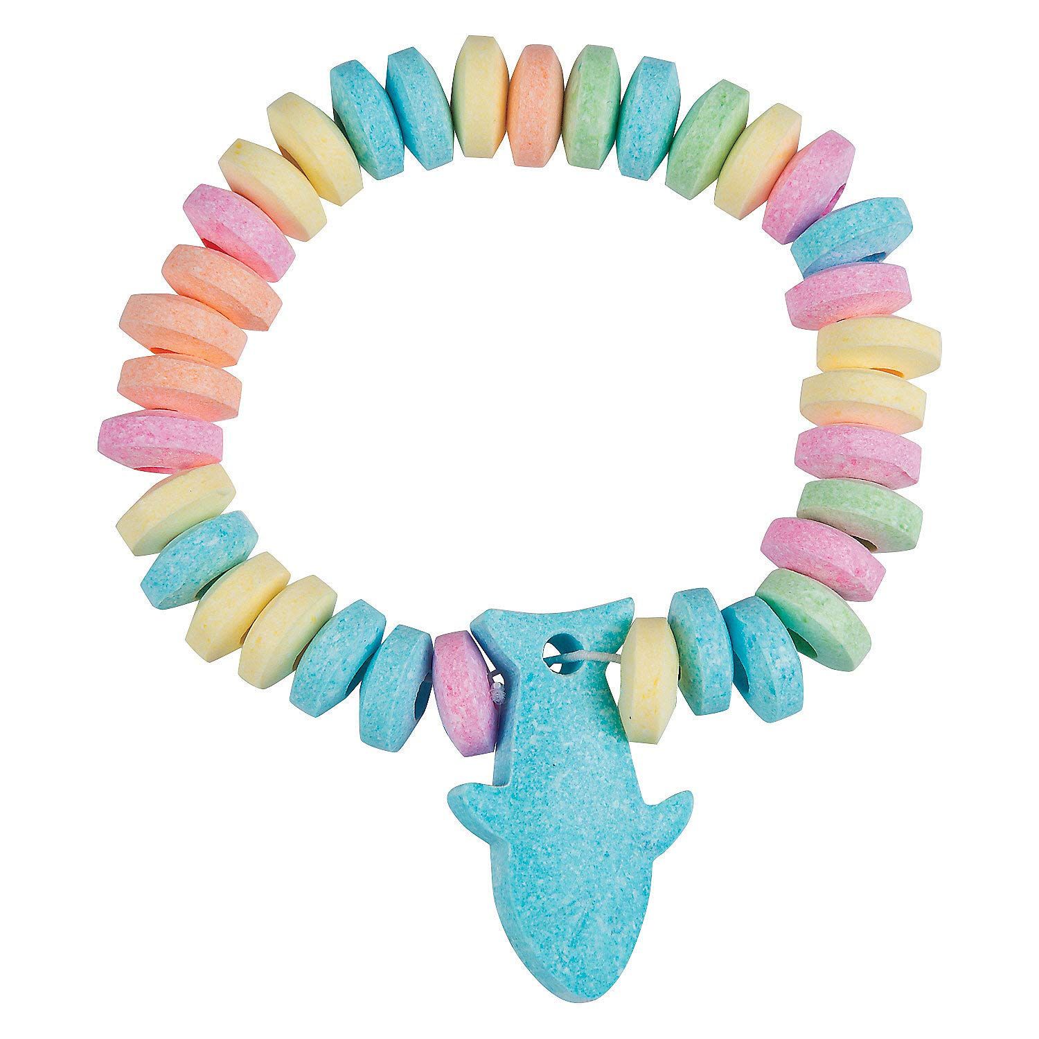 Fun Express Shark Shaped Candy Bracelets - Pack of 12 for Kids and Adults