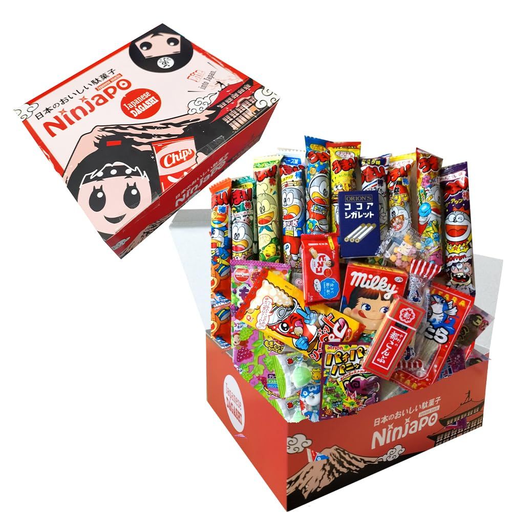 Assorted Japanese Junk Food Snacks Dagashi 30pcs Ninjapo Package Sweets Candy NT6000234
