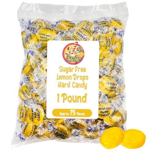 Sugar Free Lemon Drops - Arcor 1lb Bulk Bag of Sugar Free Hard Candy - Delicious Sugar Free Lemon Drops Hard Candy Individually Wrapped for Freshness - Keto and Diabetic Friendly