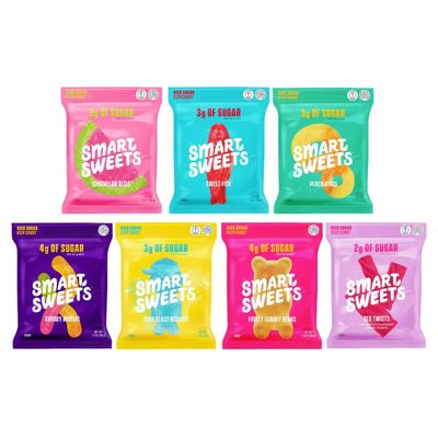 SmartSweets Variety Pack, Candy With Low Sugar &amp; Calorie, Healthy Snacks For Kids &amp; Adults - 1.8oz (Pack of 7)