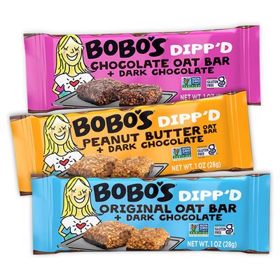 Bobo&#39;s Dippd Bars Variety Pack, Original Chocolate Chip (10 bars), Peanut Butter Chocolate Chip (10 bars) and Double Chocolate (10 bars) (30 ct Case), Healthy Everyday Snack