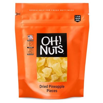 Dried Pineapple | 1.5 LB - Dried Fruit Chunks | Less Sugar Added | Dehydrated Fruit Bites | Packed in New York Zip-Seal Bag for Exceptional Freshness by Oh Nuts