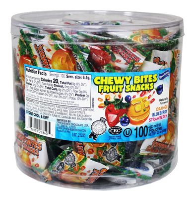 100 Fruit Nuggets Mini Pouches Kosher Vitamin C 66% Real Juice All Natural Flavors Gluten Free - By Au&#39;some