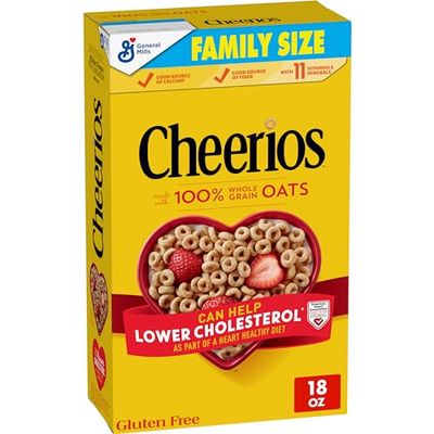 Cheerios, Heart Healthy Gluten Free Breakfast Cereal, Family Size, 18 oz