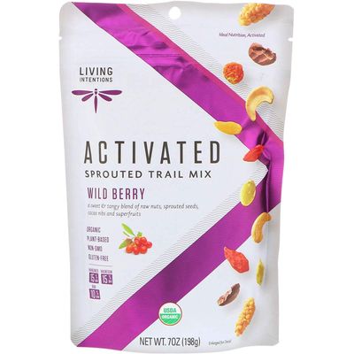 Living Intentions Organic Sprouted Trail Mix - Wild Berry - Case of 6 - 7 oz.
