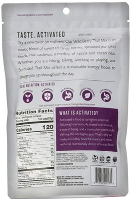 Living Intentions Organic Sprouted Trail Mix - Wild Berry - Case of 6 - 7 oz.