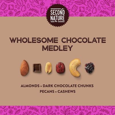Second Nature Wholesome Medley Trail Mix - Healthy Nuts Snacks Blend - 14 oz Resealable Pouch