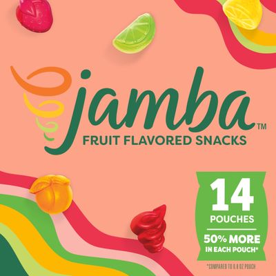 Jamba Fruit Flavored Snacks, Strawberry Surf Rider, Smoothie Inspired Flavors, Gluten Free Snack, 16.8 oz (14 Pouches)