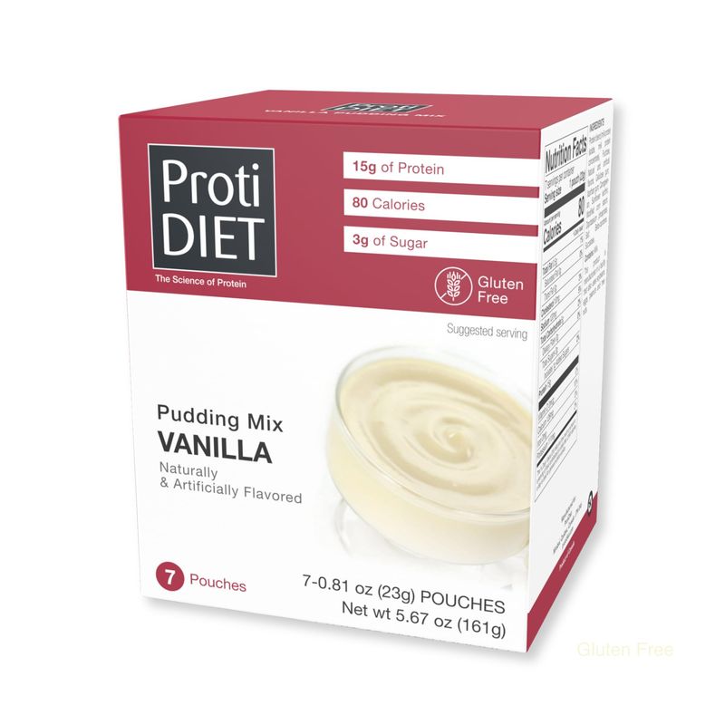 Protidiet High Protein Instant Pudding Mix (7-5.7 oz Pouches) (Vanilla)