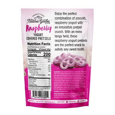Nature's Garden Raspberry Yogurt Covered Pretzels - No Trans Fat, Indulgent Snack, Flavored Pretzels - 7 Oz Bag (Pack of 1)