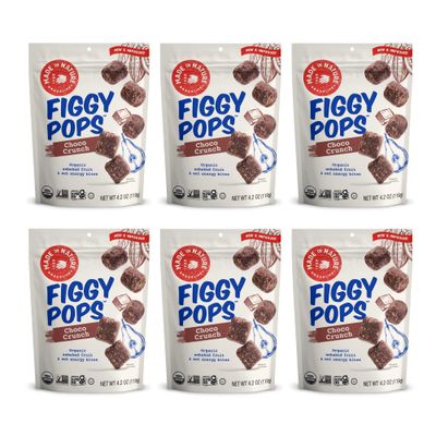 Made In Nature Organic Figgy Pops, Choco Crunch, 4.2 Ounce (Pack of 6) - Unbaked Fruit &amp; Nut Energy Bites, Non-GMO, Gluten Free, Vegan