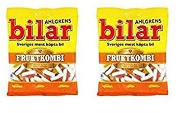 Ahlgrens Bilar Fruity Candy Cars FRUKTKOMBI 4.4oz bag (Pack of 2)