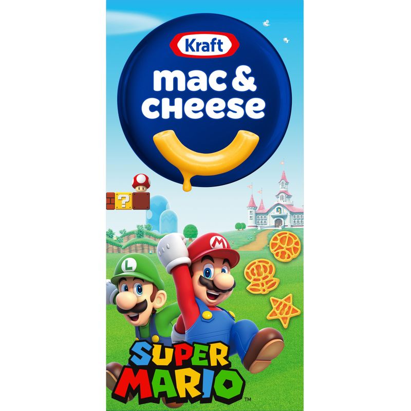 Kraft Mac &amp; Cheese Macaroni and Cheese Dinner with Super Mario Power-Up Pasta Shapes (5.5 oz Box)