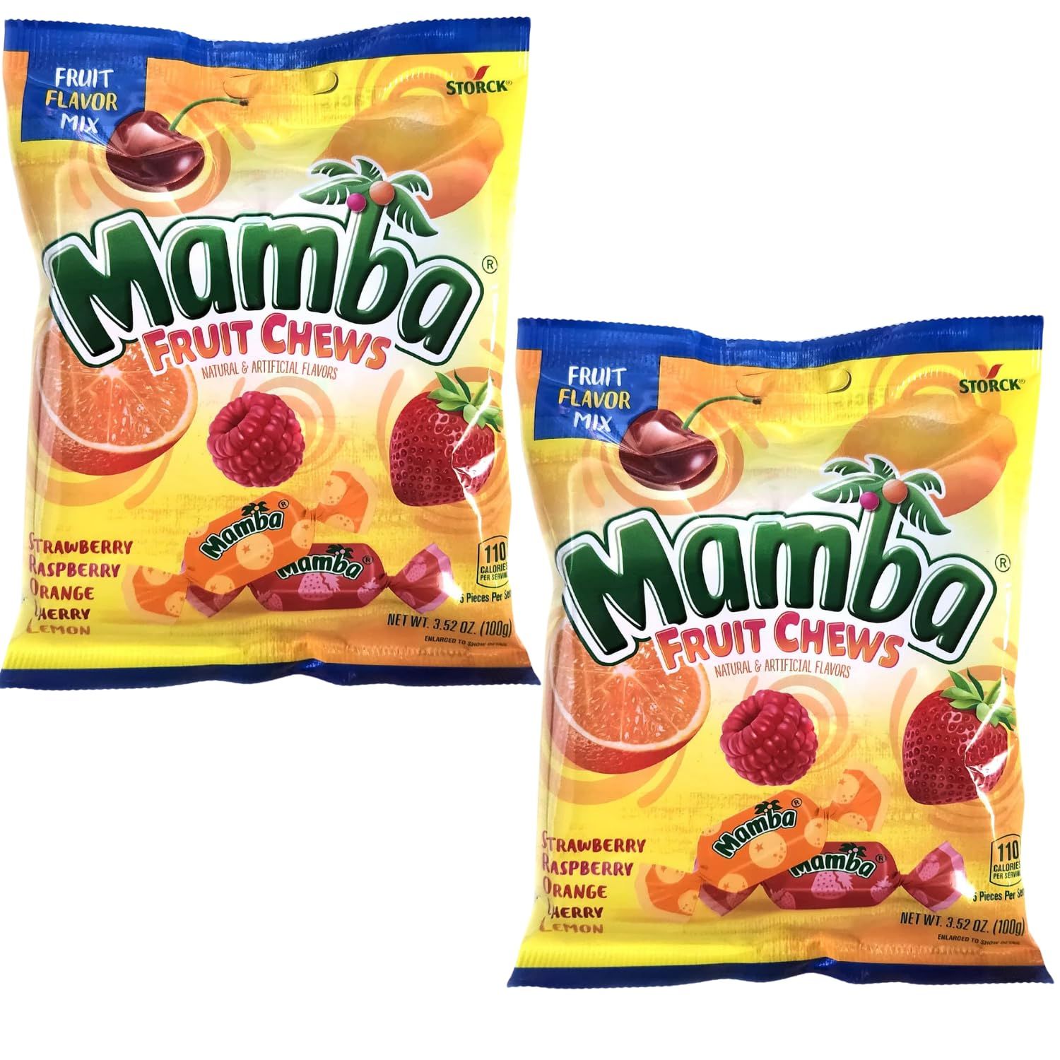 Mamba Fruit Chews Fruit Flavor Mix Bag (2 Pack) Gift Assortment Set