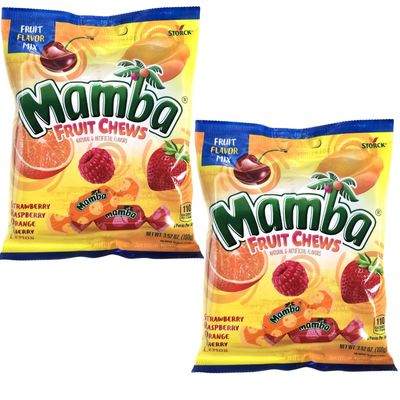 Mamba Fruit Chews Fruit Flavor Mix Bag (2 Pack) Gift Assortment Set